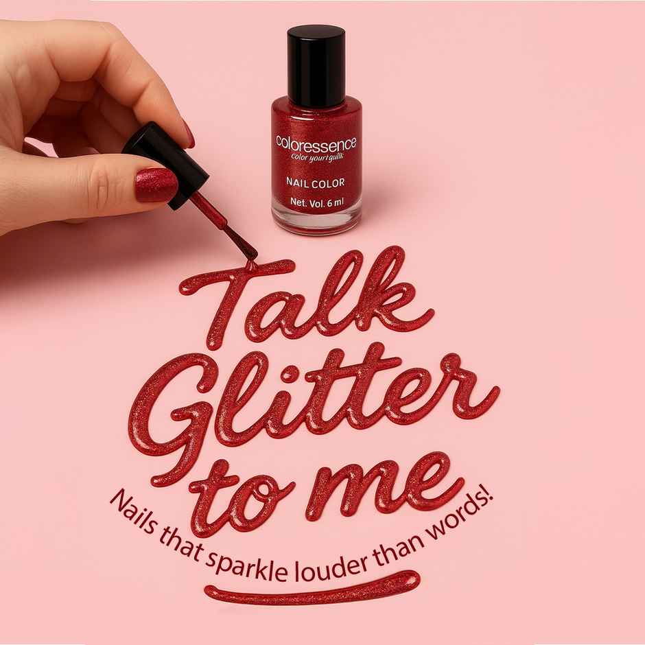 Coloressence Talk to Glitter Nail Paint Kit|Free Remover|Glitter Finish|Quick Dry | Chip-Resistant