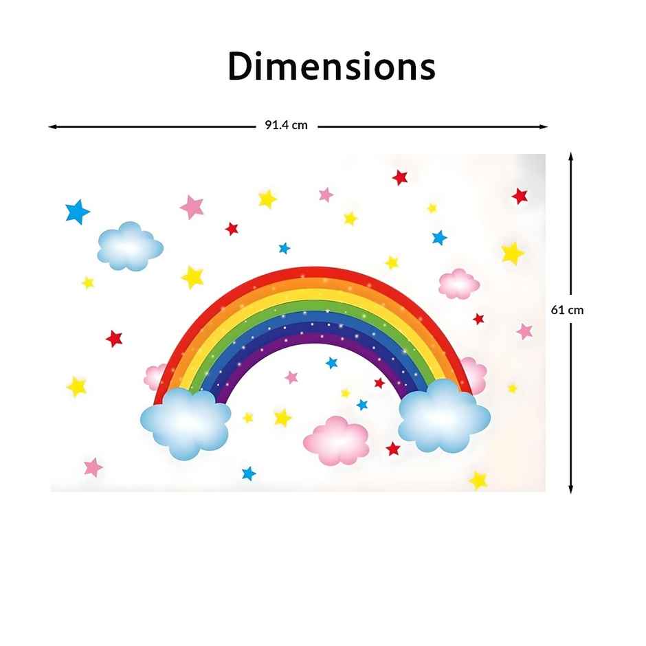 PrettyKrafts Rainbow Wall Sticker | Decorative & Colourful