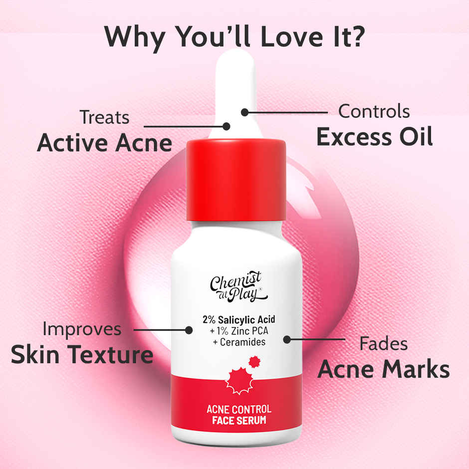 Chemist at Play 2% Salicylic Acid Face Serum | Treats Acne, Fades Acne Mark, Controls Excess Oil