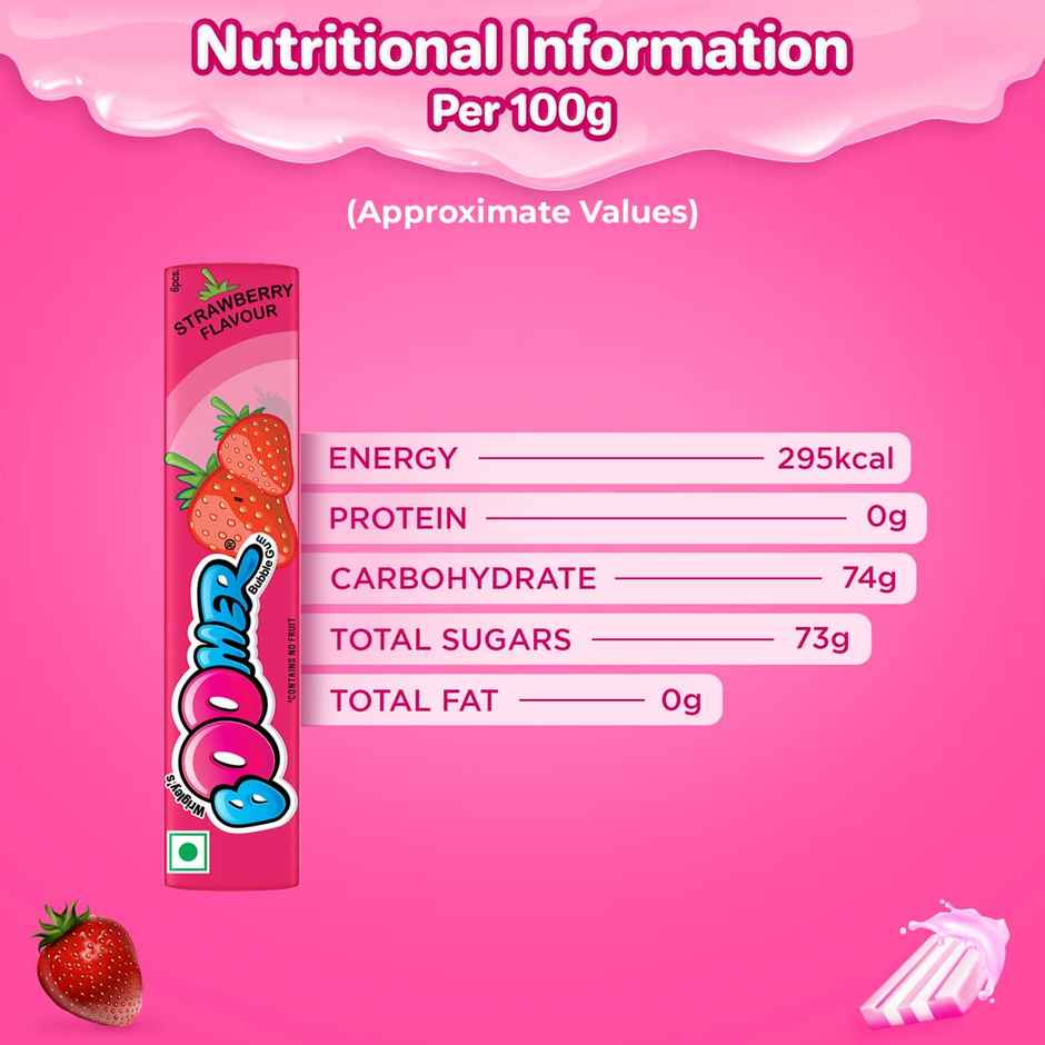 Boomer Strawberry Flavoured Chewing Gum