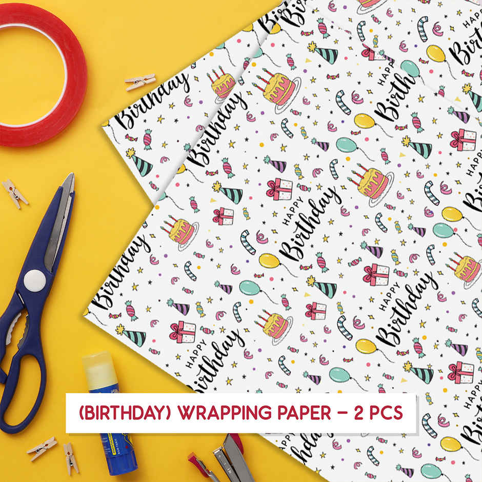 Birthday Gift Wrapping Paper | Pack Of 2 | Happy Mail