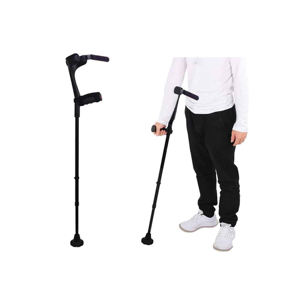 Stergic Next Adjustable Walking Crutches With Height Adjustability, Elbow Support & Arm Cuff