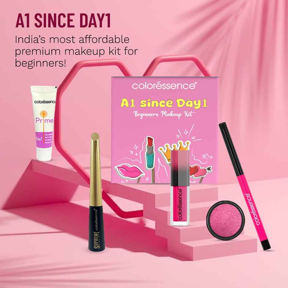 Coloressence A1 Since Day1 Face Makeup Kit | Lipstick, Kajal, Eyeliner, Eyeshadow, Primer Gift Set