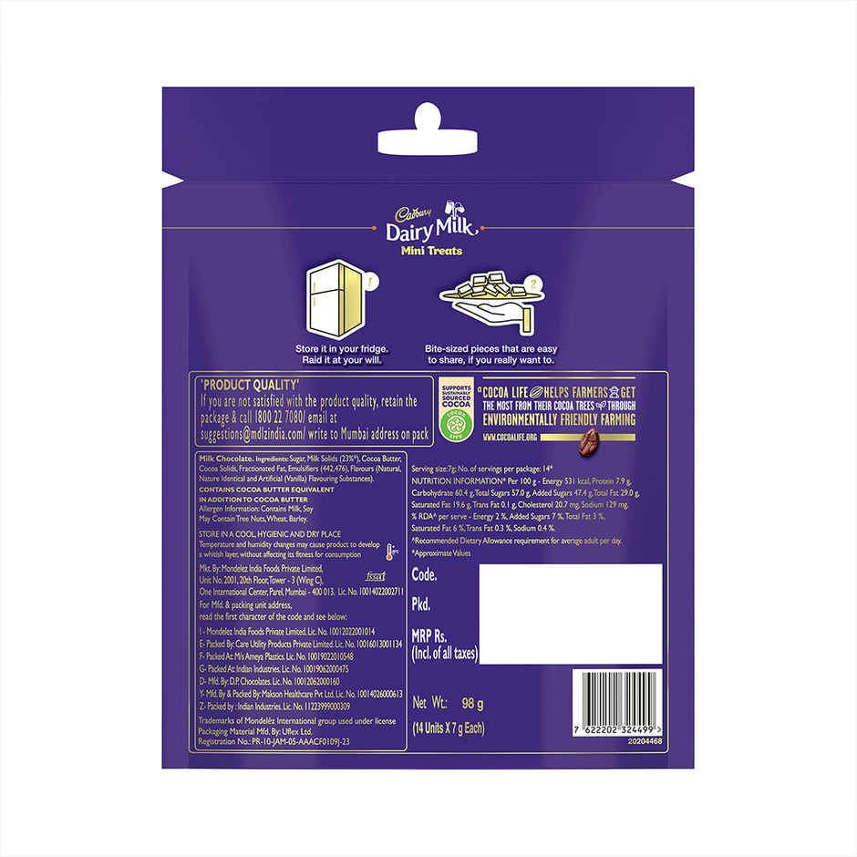 Cadbury Dairy Milk Mini Treats Chocolate Pack Combo