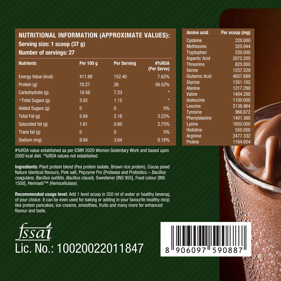 Fast&up Plant Protein | Vegan Protein | Rich Chocolate Flavour