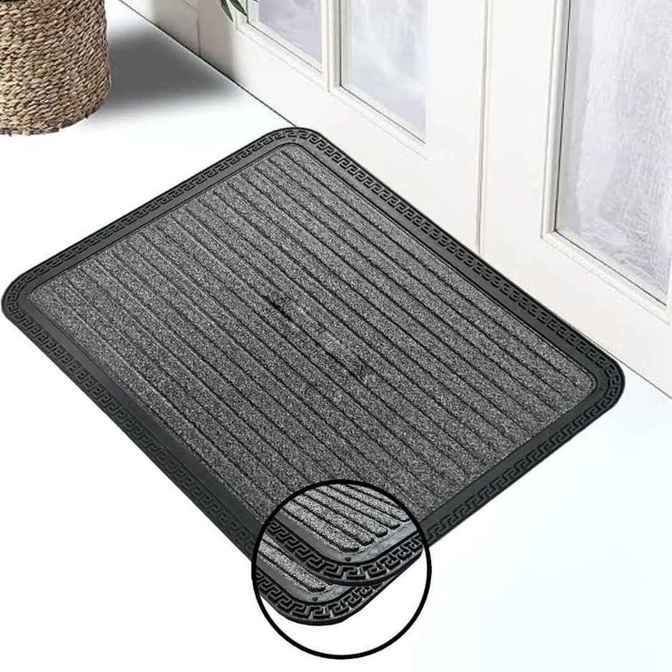 PrettyKrafts Anti-Slip Rectangular Doormat | 61 x 91 cm | Durable Polypropylene Floor Mat | Grey