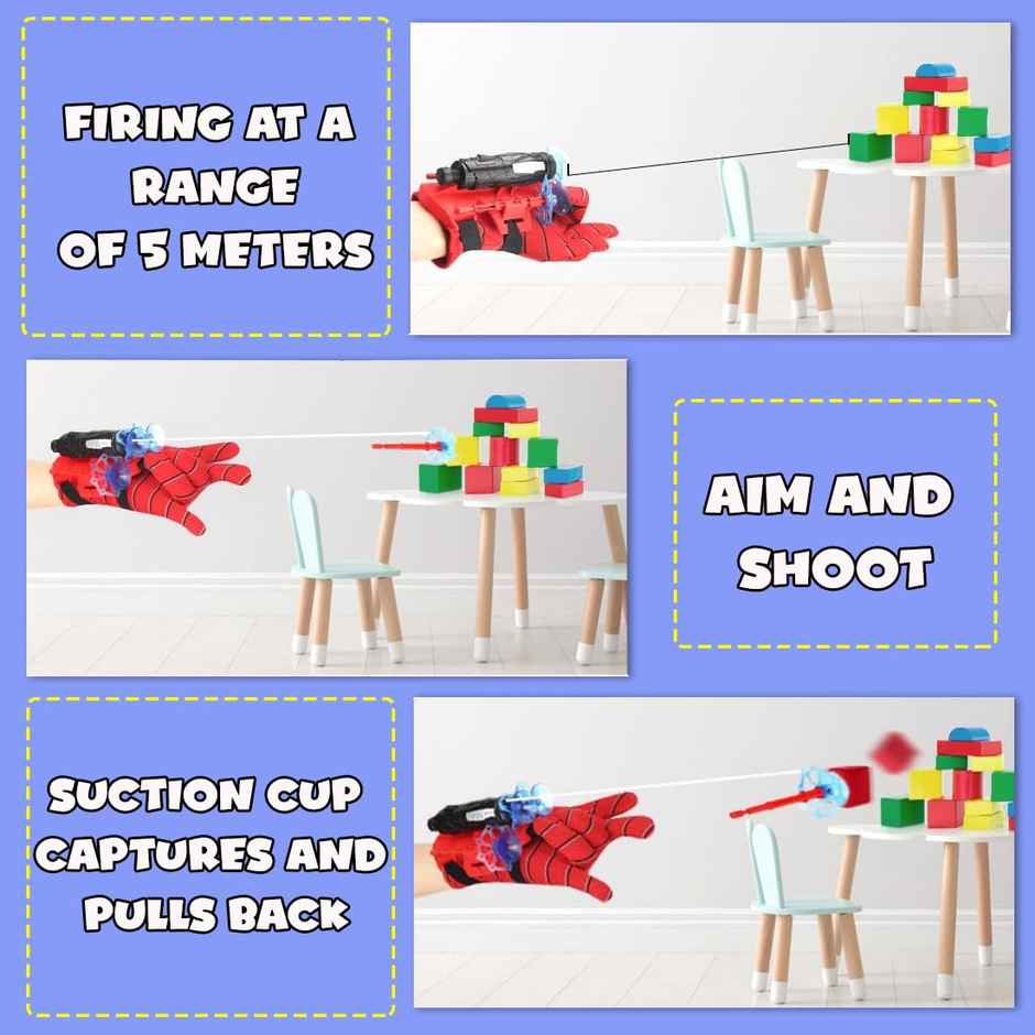 Wembley Spider Web Shooter Toys For Kids Gadget Avengers Toys For Boys Gloves Launcher Wrist Toy