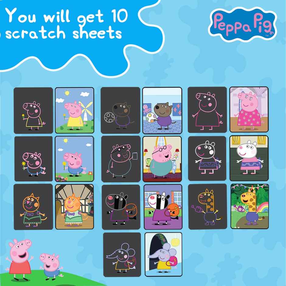 Wembley Peppa Pig Scratch Art Book � DIY Magical Scratch Book with Story & Pen, Gift for Kids