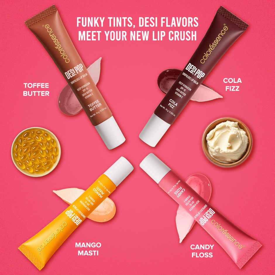 Coloressence Desi Pop Drip Gloss Lip Balm - Mango Masti | Deep Hydration + SPF 15