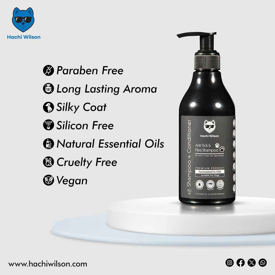 Hachi Wilson Premium Anti Tick & Flea Dog Shampoo And Conditioner