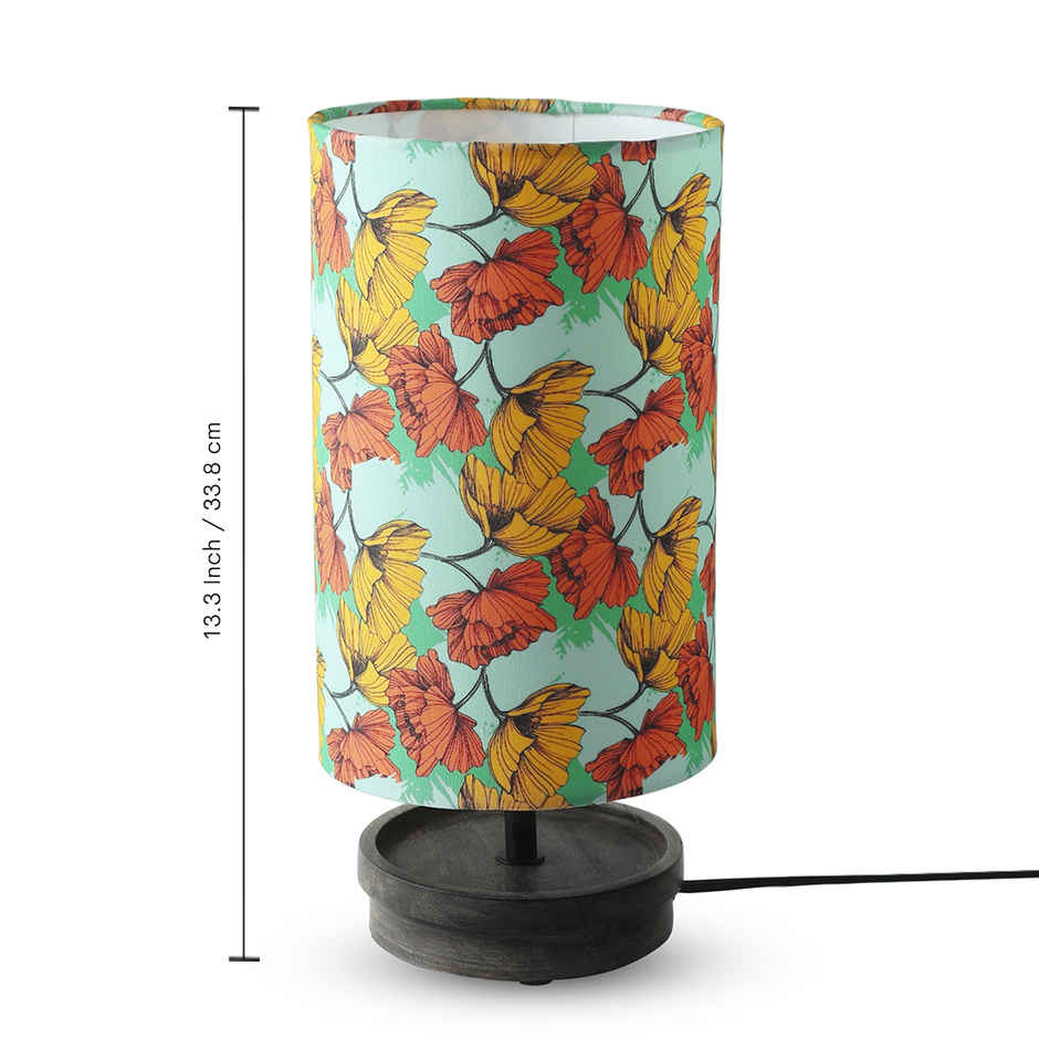 ExclusiveLane Autumn Glow Mango Wood Table Lamp Handcrafted - 33.8 cm