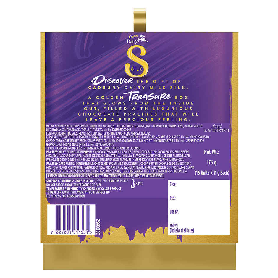 Cadbury Dairy Milk Silk Pralines Chocolate