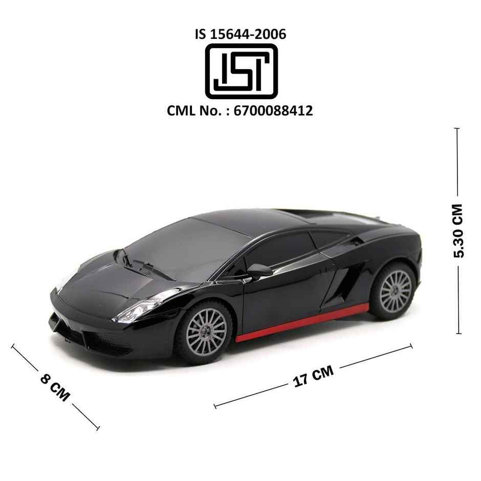 Wembley High Speed Mini 1:24 Scale Usb Rechargeable Remote Control Car For Kids | Black & Red