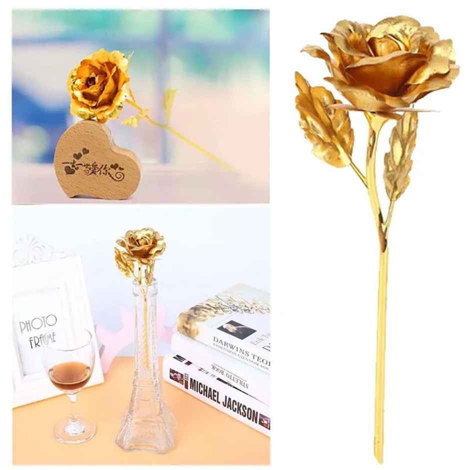 Gold Plated Artificial Rose Flower | Teachers Day Special | Party Propz