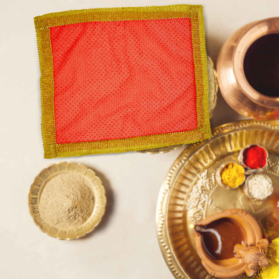 Shubhkart Puja Red Chunni 33 x 33 cm