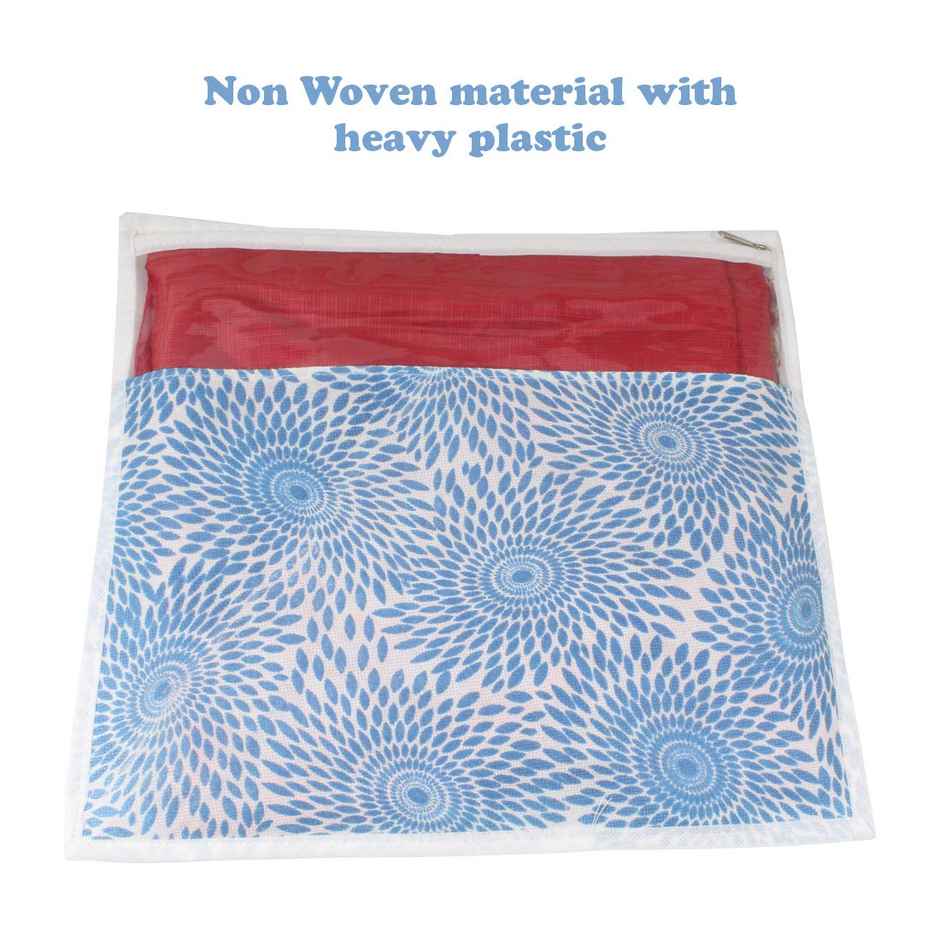 PrettyKrafts Blue Saree Covers | Cloth Covers for Sari & Wardrobe Storage - Transparent