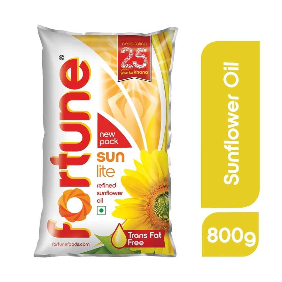Fortune Sunlite Refined Sunflower Oil (Pouch) 1 l * 3 & Udhaiyam Ponni Rice 5 kg with 1 kg Sugar Free