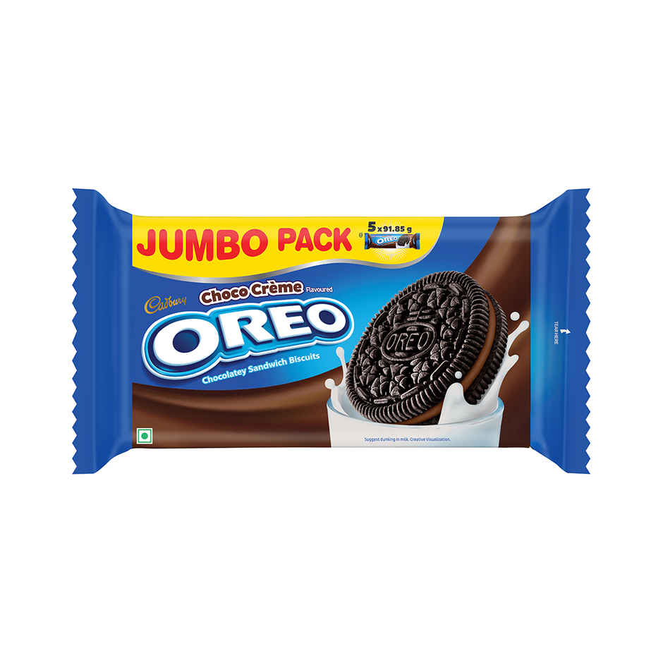 Oreo by Cadbury Jumbo Chocolate Cream Sandwich Biscuits | Trans Fat-free Combo