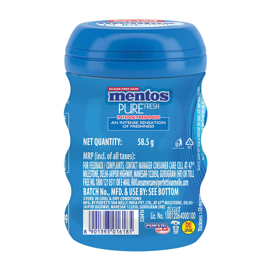 Mentos Pure Fresh Sugarfree Mint Chewing Gum Bottle Combo 