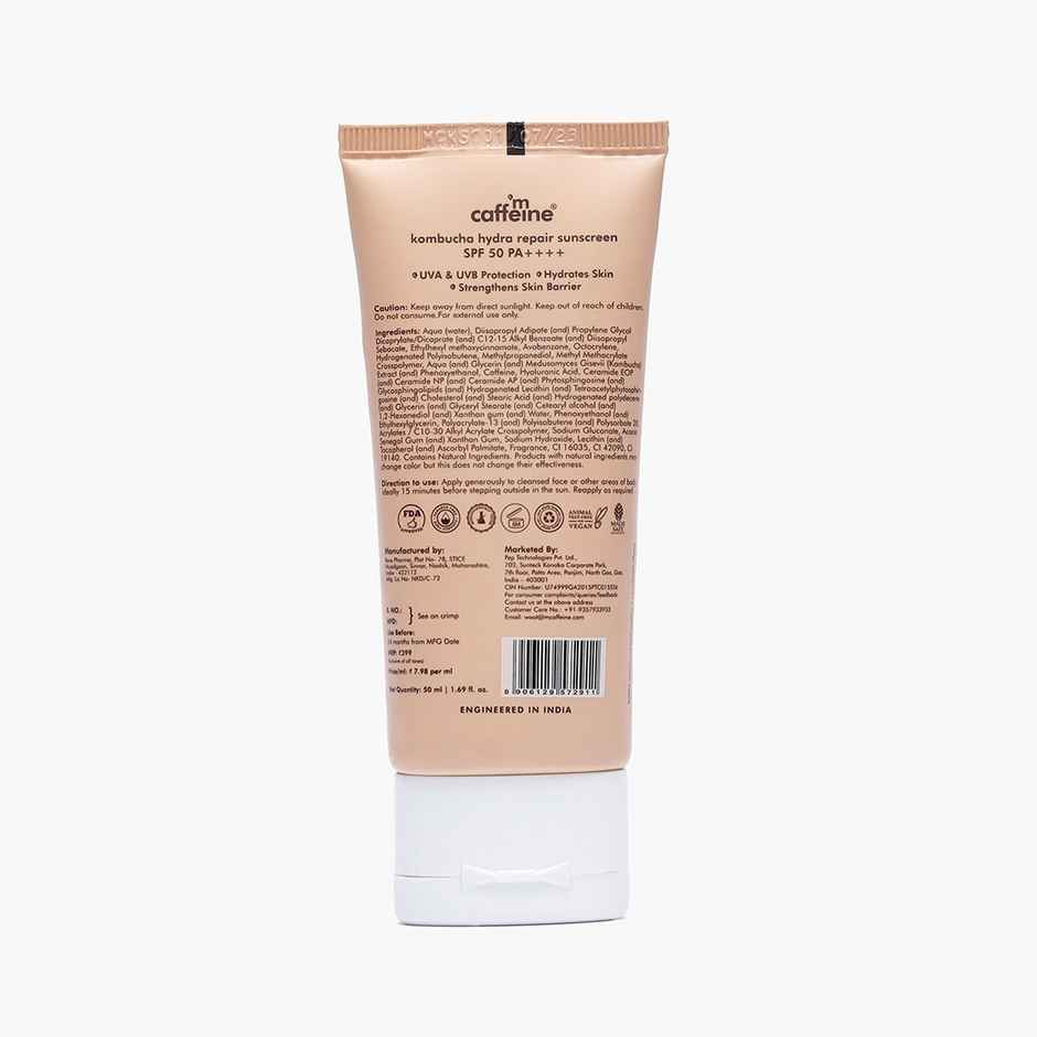 mCaffeine Hydra Repair Sunscreen SPF 50 PA++++ With Kombucha Tea UVA-UVB Protection