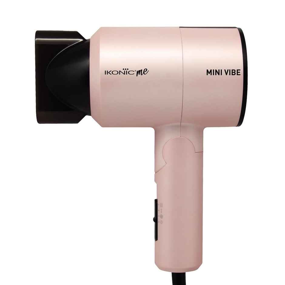 Ikonic Mini Vibe Hair Dryer 1200W, 2 Speed Setting Cool Shot Overheat Protection, Pink