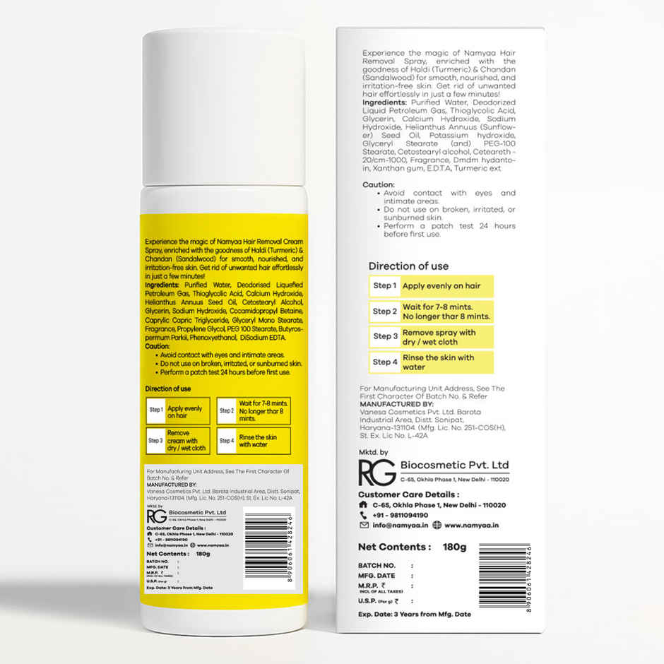 Namyaa Haldi Chandan Hair Removal Cream Spray
