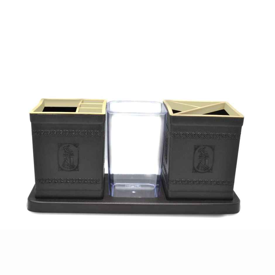 Flair Galaxy Desk Organizer - Brown, 3-Compartment Cutlery Stand