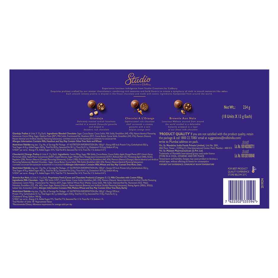 Cadbury Studio Signature Pralines, Assorted Flavours Chocolate Gift Pack