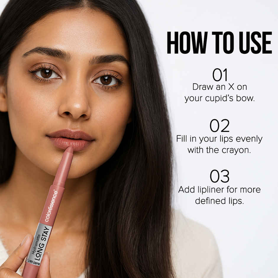 Coloressence Hydramatte Long Stay Lippie Crayon | Intense Pigment, All-Day Comfort | Toffee