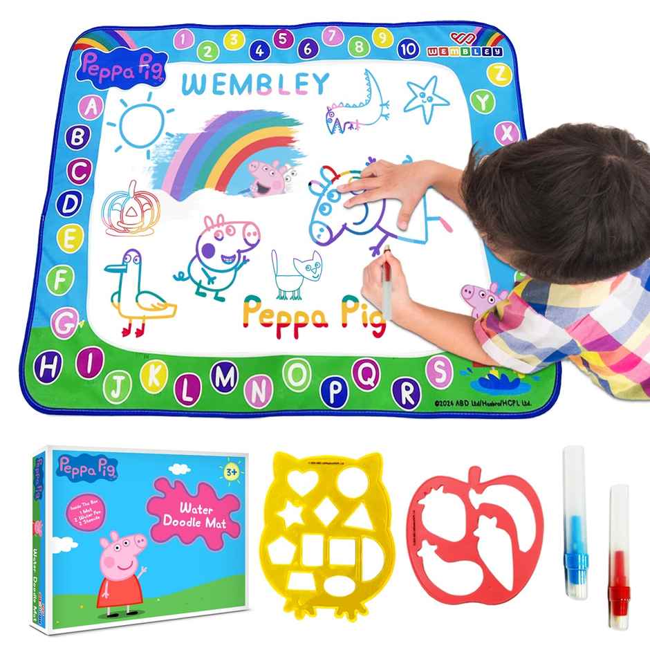 Wembley Peppa Pig Water Doodle Mat � Includes 2 Stencils & 2 Magic Water Pens, Mess-Free