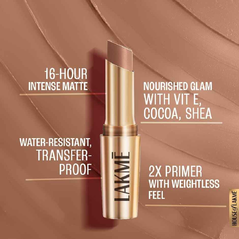 Lakme 9 To 5 Primer + Matte Lipstick- Salty Caramel