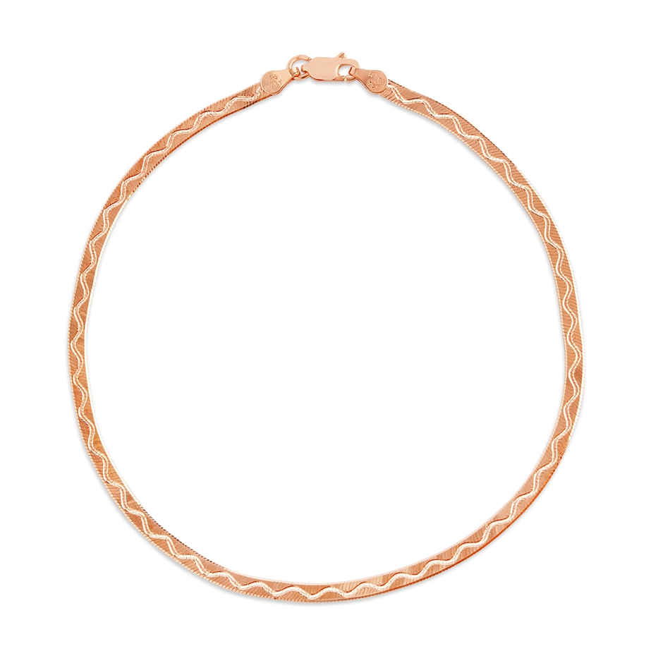 Zavya Weave Rose Gold Plated 925 Sterling Silver Chain Anklet