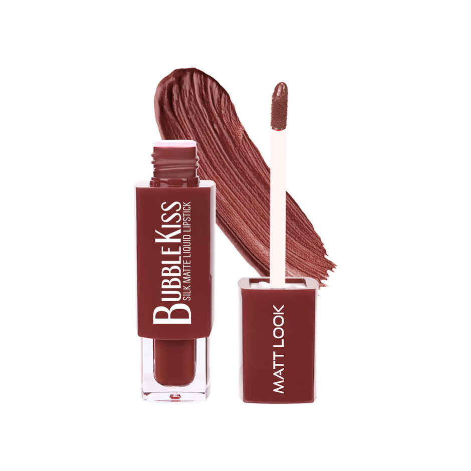 Mattlook Bubble Kiss Silk Matte Liquid Lipstick with Shea Butter & Jojoba Oil | Espresso Silk