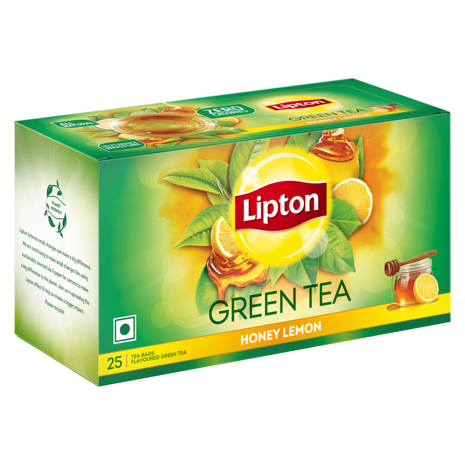 Lipton Honey Lemon Green Tea Bags 25 Teabags(25pc) & Lipton Clear & Light Green Tea Bags 25 Teabags(25pc) Combo