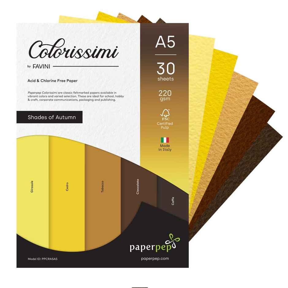 Paperpep Colorissimi 220Gsm Card Stock A5 Shades Of Autumn Assorted 30 Sheets