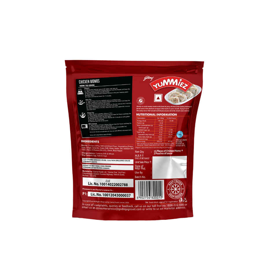 Godrej Yummiez Chicken Momos | Frozen Snack