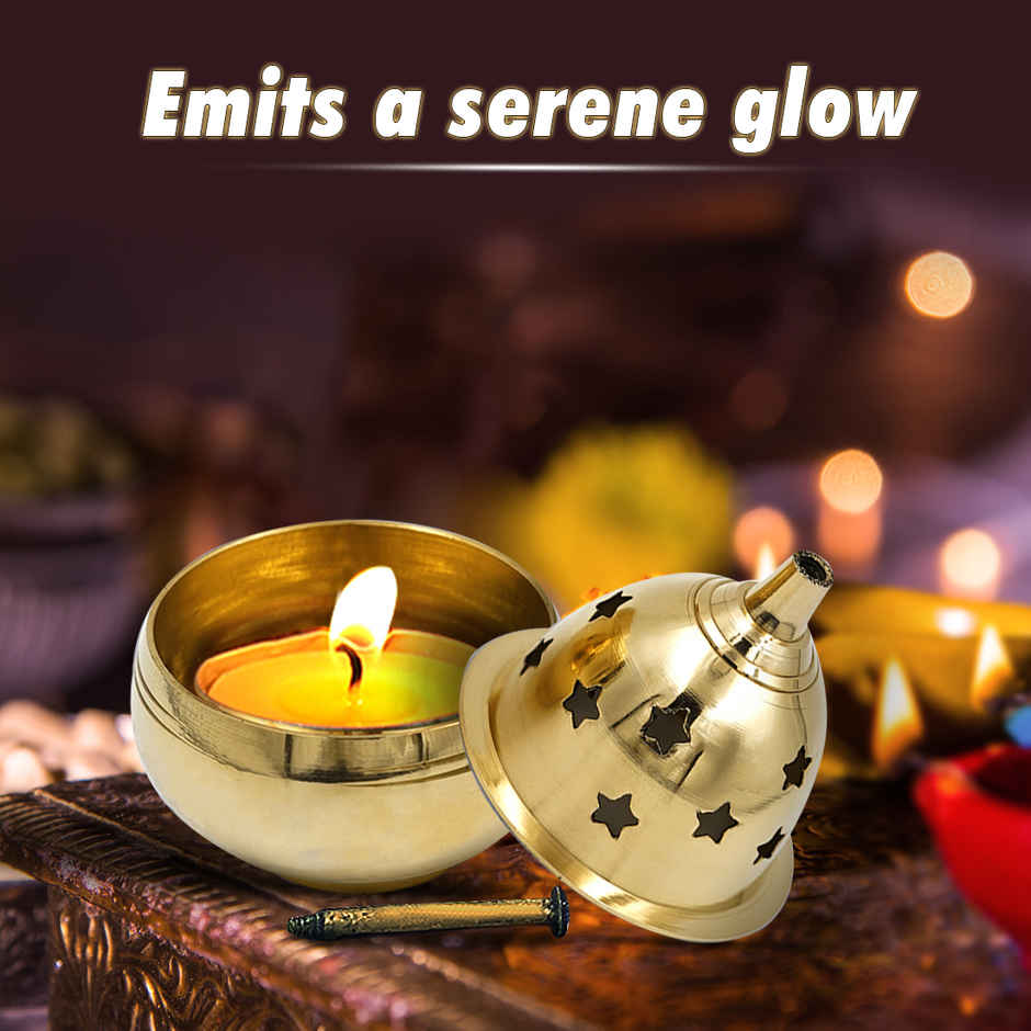 Nitya Kuber Goblet | Traditional | Brass | Kuber Diya | Shubhkart