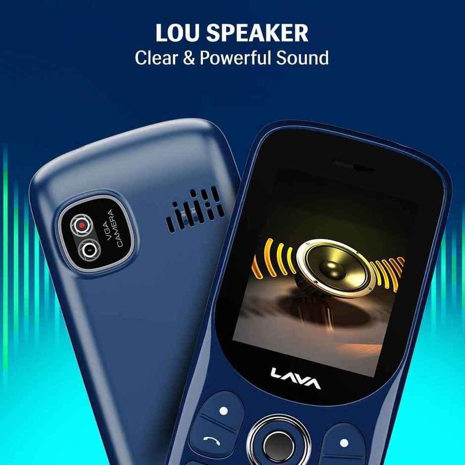 Lava A1 Tejas Dual SIM Keypad Phone | 2 Inch Display | AI Battery | FM Radio | MP3 Player | Blue