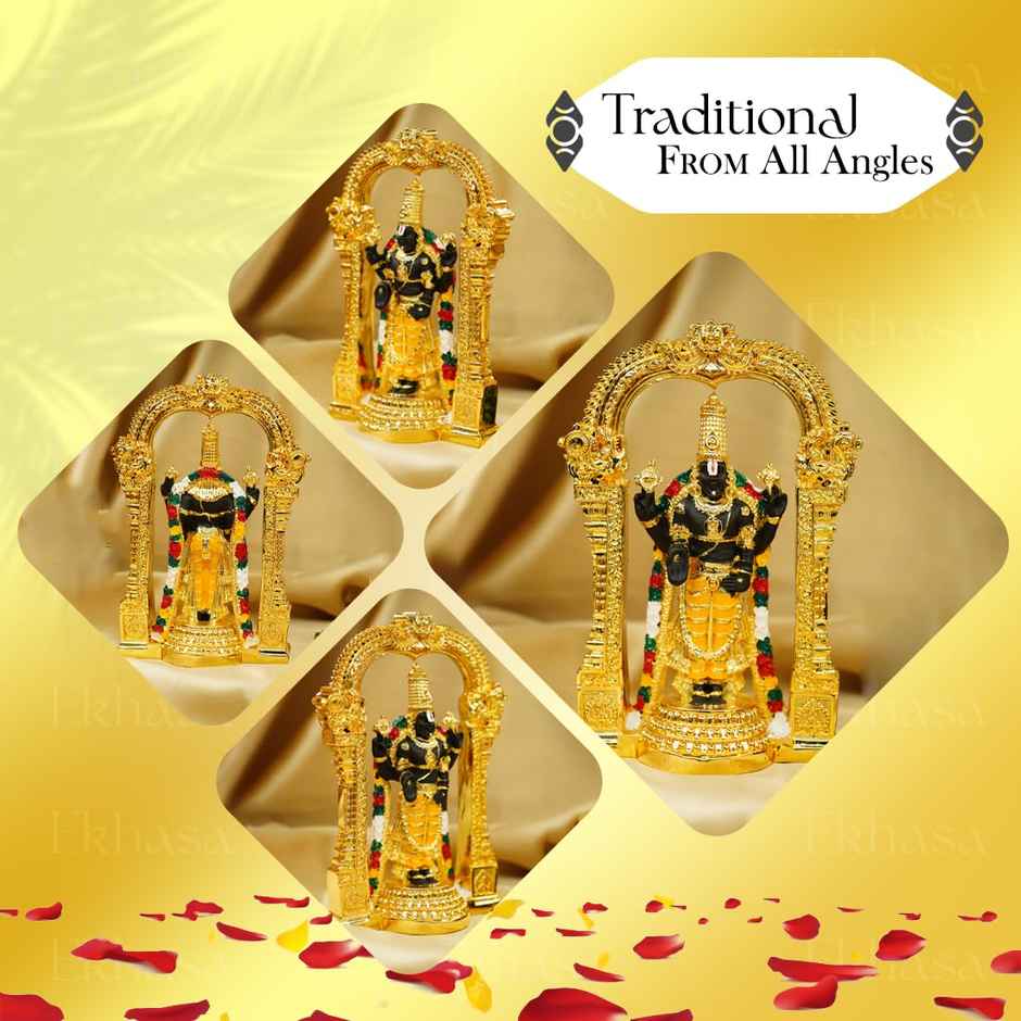 Ekhasa Tirupati Balaji Idol | 12.5 cm | Lord Venkateswara Idol For Car Dashboard, Pooja Room