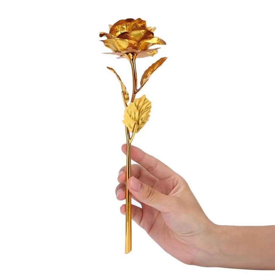 Gold Plated Artificial Rose Flower | Teachers Day Special | Party Propz
