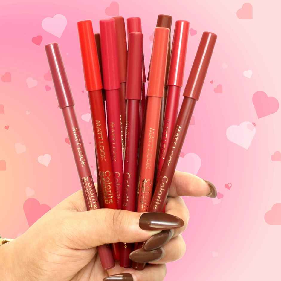 Mattlook Colorite Lip Contour Pencil With 12 Gorgeous Shades & Long Lasting Formula | Set Of 12-B