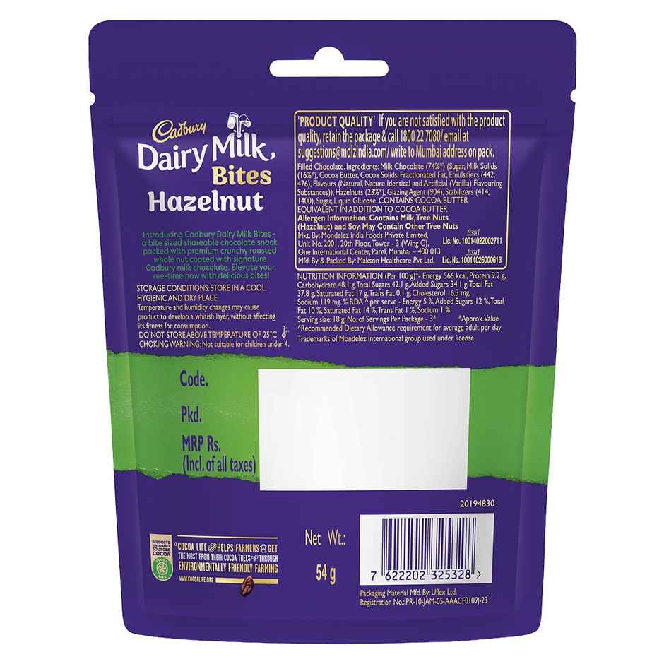 Cadbury Dairy Milk Bites Hazelnut | Chocolate Pack
