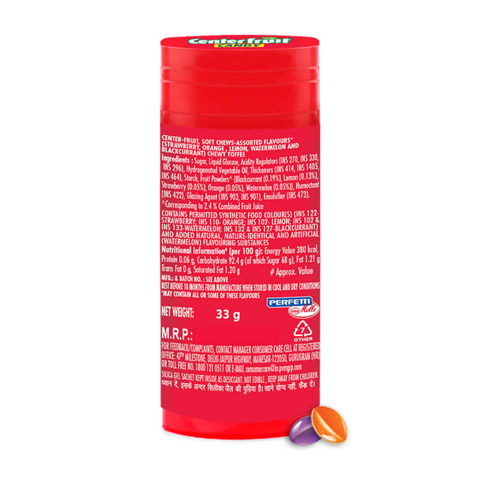 Center Fruit Soft Chews Assorted Candy Pocket Bottle
