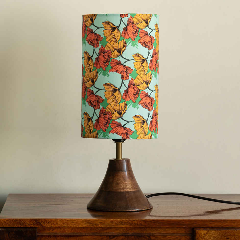 ExclusiveLane Autumn Glow Mango Wood Table Lamp Handcrafted - 40.5 cm