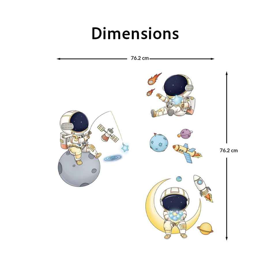 PrettyKrafts Astronaut Wall Sticker | Colourful & Fun