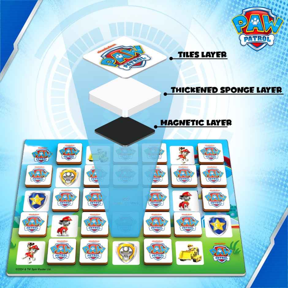 Wembley Paw Patrol Magnetic Memory Match Game for Kids Family Brain Memory Game Puzzle