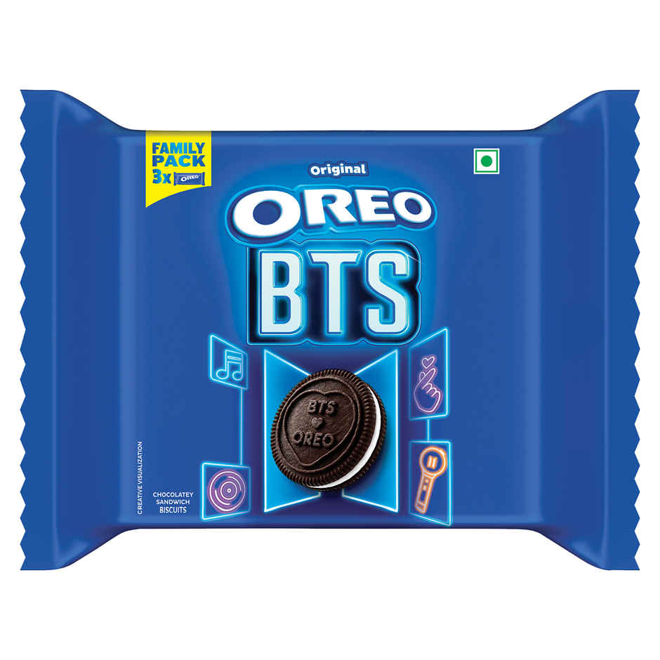 Cadbury Oreo BTS Vanilla Flavour Creme Sandwich Biscuit Family Pack
