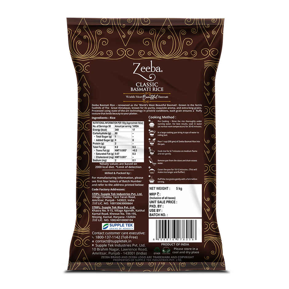 Zeeba Classic Aged Basmati Rice Extra Long Rice