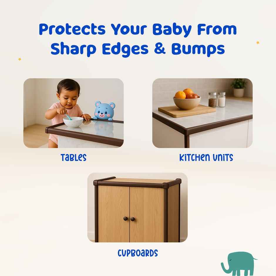 Bumtum Multipurpose Baby Safety Edge Guard | Brown