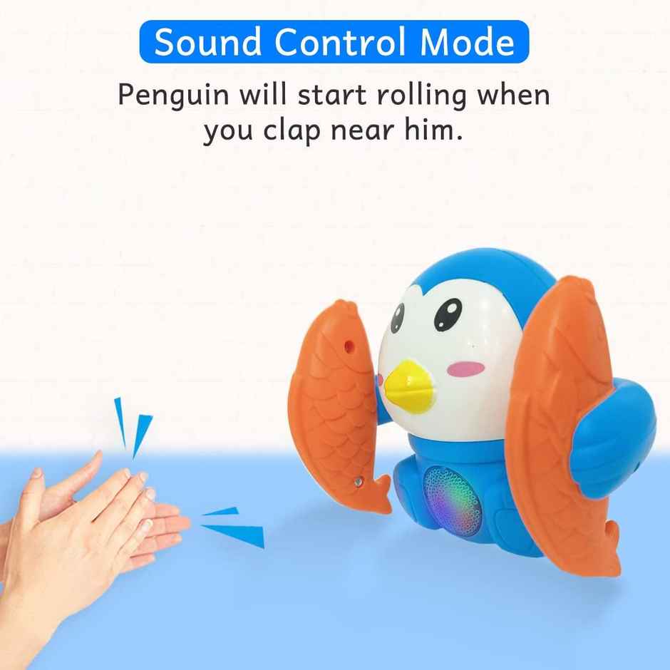 Wembley Dancing Penguin Musical Toy For Kids Tumble Toy With Voice Control Musical Light And Sound